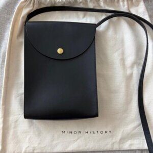 Minor History The Bandit Black Leather Crossbody - excellent pre-loved condition